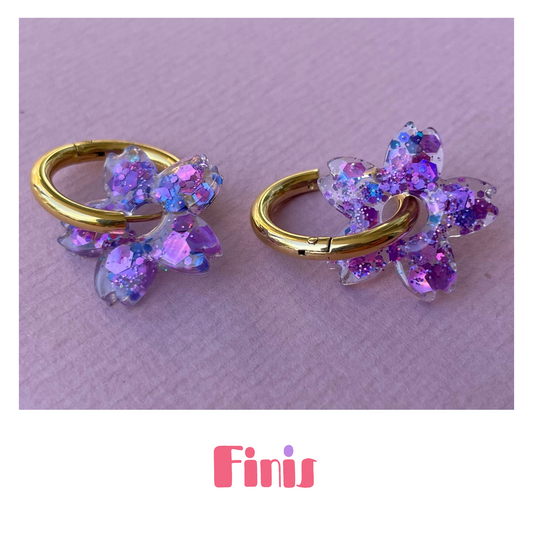 Glitzer-Blumen Creolen