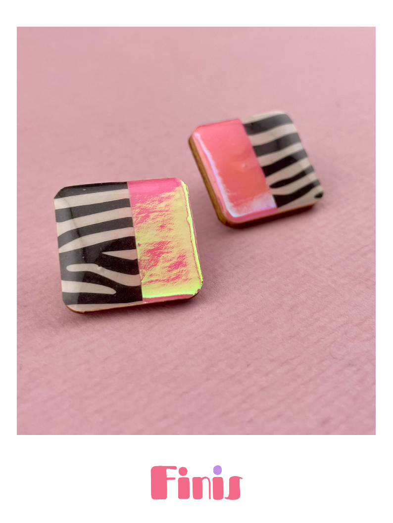 Pinke Zebra Ohrringe