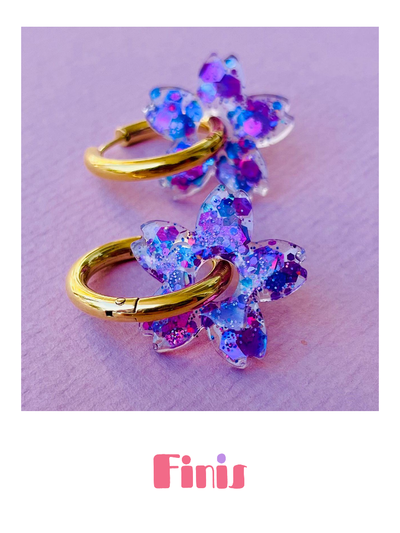 Glitzer-Blumen Creolen