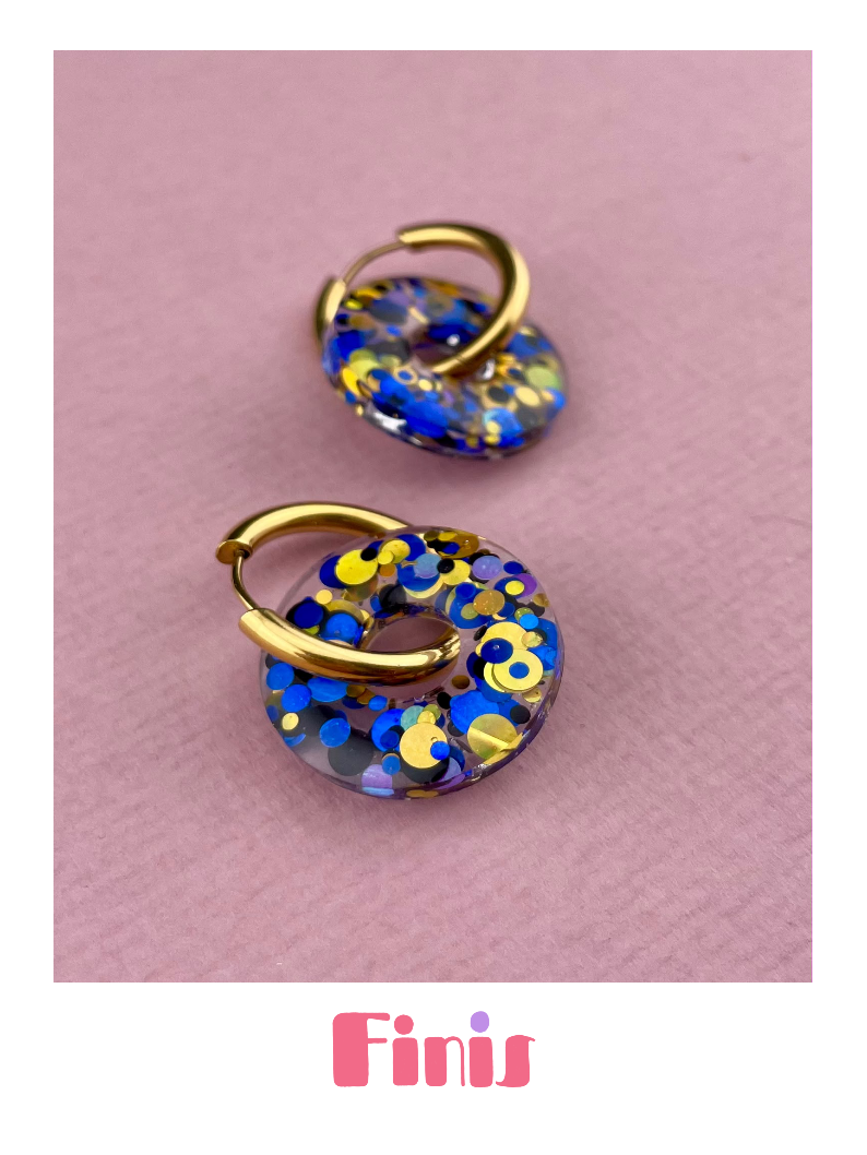 Party Donut Creole - Lila Gelb Blau Schwarz