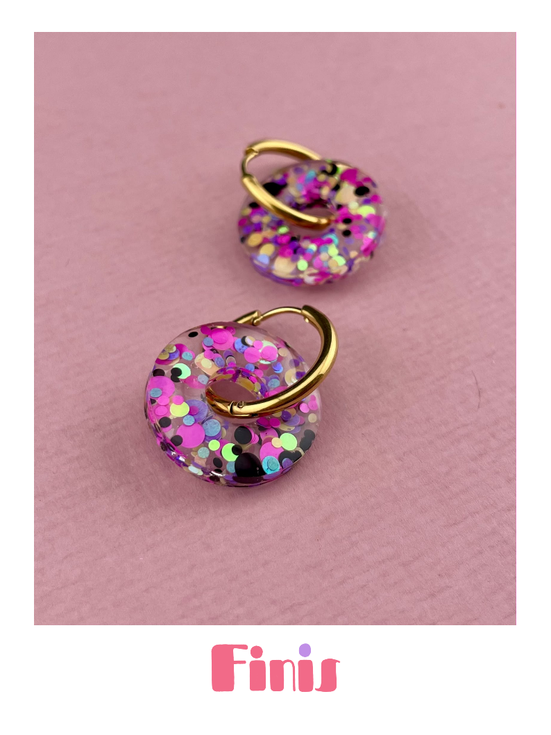 Party Donut Creole - Pink Gelb Schwarz