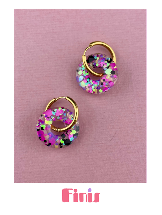 Party Donut Creole - Pink Gelb Schwarz