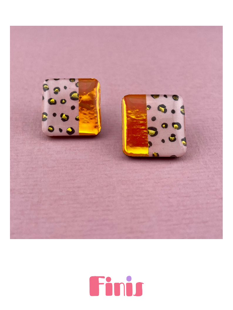 Orange Leo Ohrstecker