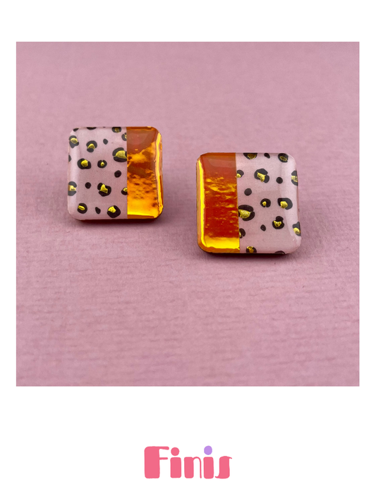 Orange Leo Ohrstecker