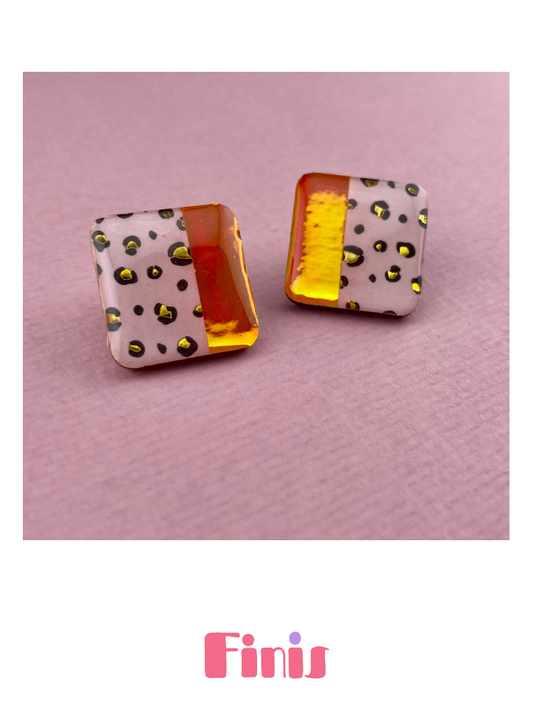 Orange Leo Ohrstecker